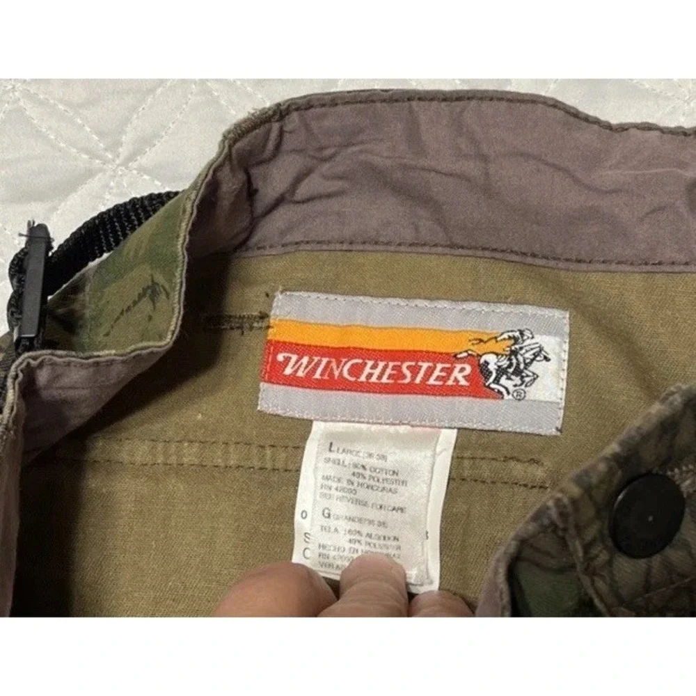 Winchester Trebark Camo Vintage Pants sz LG Cargo Hunting Pants Adjustable